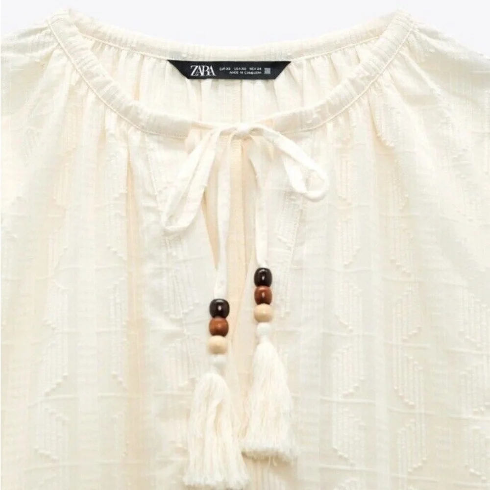 Zara Cream Buttoned Midi Sundress
